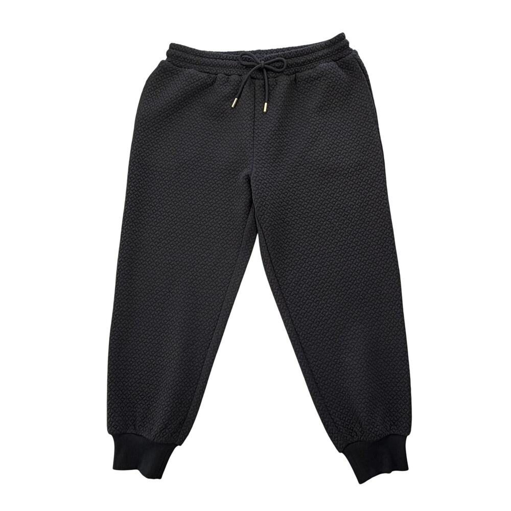 SSYS Black Textured Loungewear Athleisure Sweatpants Comfy Cozy Casual Joggers